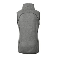 Women's Cutter & Buck  Heather Gray St. Louis City SC Mainsail Sweater-Knit Full-Zip Asymmetrical Vest