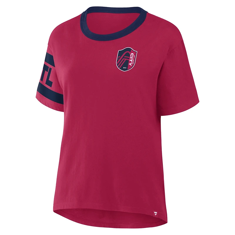 T-shirt rouge pour femme Fanatics St. Louis City SC Defender Pairing Legacy