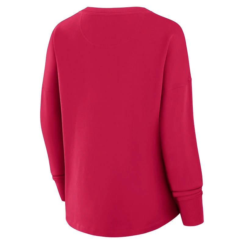 Women's Fanatics Red St. Louis City SC Oversized Captain Arm Band Pullover Sweatshirt