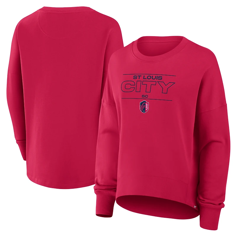 Sweat-shirt à capuche surdimensionné avec brassard de capitaine pour femme Fanatics Red St. Louis City SC
