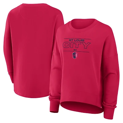 Sweat-shirt à capuche surdimensionné avec brassard de capitaine pour femme Fanatics Red St. Louis City SC
