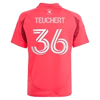 Maillot de joueur adidas Cedric Teuchert rose St. Louis CITY SC 2025 Forever rouge réplique pour jeunes