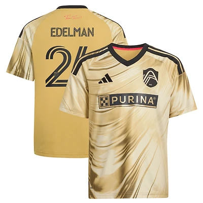 Youth adidas Daniel Edelman Yellow St. Louis CITY SC 2026 The Tina Turner Kit Replica Jersey