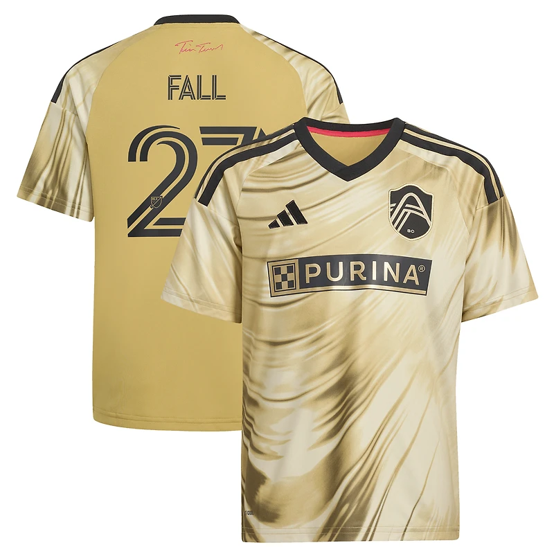 Maillot réplique adidas Fallou jaune automne pour enfant, St. Louis City SC 2026, The Tina Turner Kit