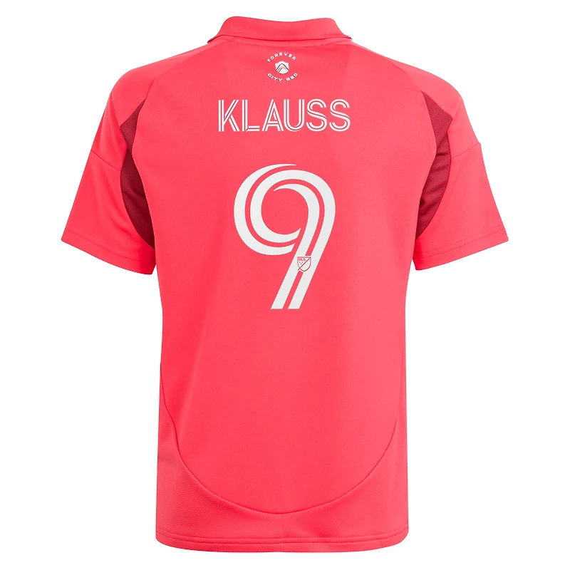 Maillot de joueur réplique rouge adidas João Klauss pour jeune St. Louis CITY SC 2025 Forever Red