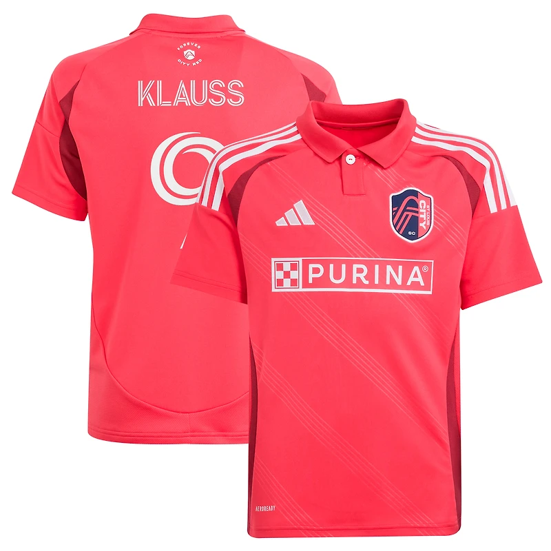Maillot de joueur réplique rouge adidas João Klauss pour jeune St. Louis CITY SC 2025 Forever Red