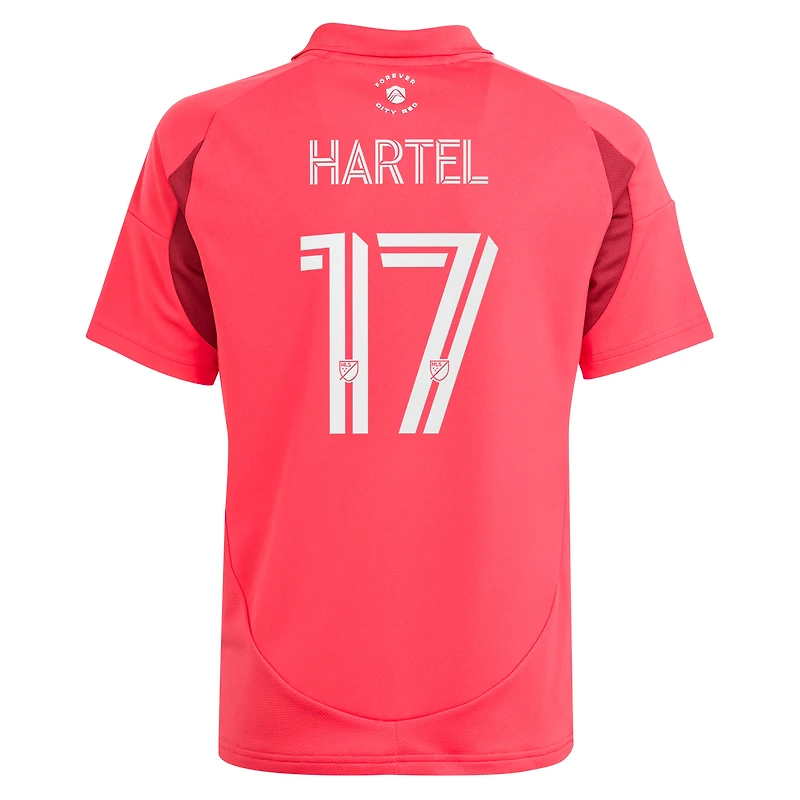 Maillot de joueur réplique rouge adidas Marcel Hartel pour jeunes St. Louis CITY SC 2025 Forever Red