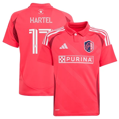 Maillot de joueur réplique rouge adidas Marcel Hartel pour jeunes St. Louis CITY SC 2025 Forever Red