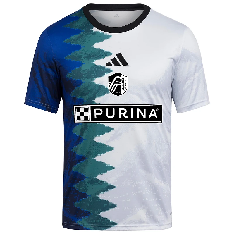 Haut d'avant-match adidas blanc St. Louis CITY SC 2025 Gaming AEROREADY pour jeunes