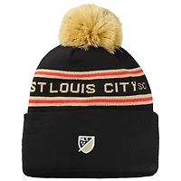 Youth New Era  Black St. Louis CITY SC Jersey Hook Cuffed Knit Hat with Pom