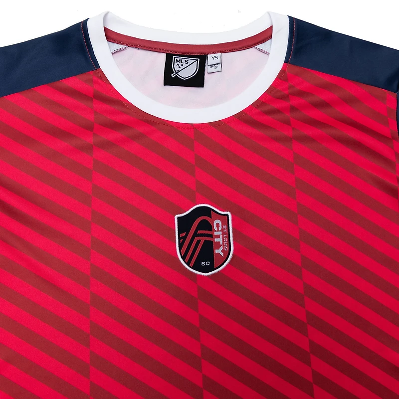 T-shirt rouge du club Youth Sport Design Sweden St. Louis CITY SC