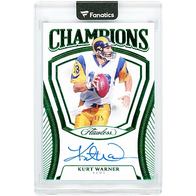 Carte autographiée de Kurt Warner (St. Louis Rams) - Collection Panini Flawless Emerald Champions 2025 #CH-KWR #1/5