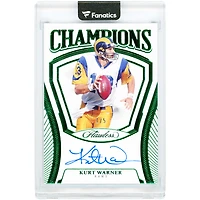 Carte autographiée de Kurt Warner (St. Louis Rams) - Collection Panini Flawless Emerald Champions 2025 #CH-KWR #1/5