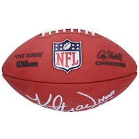 Ballon de football Duke en couleur autographié par Kurt Warner des Rams de St. Louis avec l'inscription « HOF 17 »