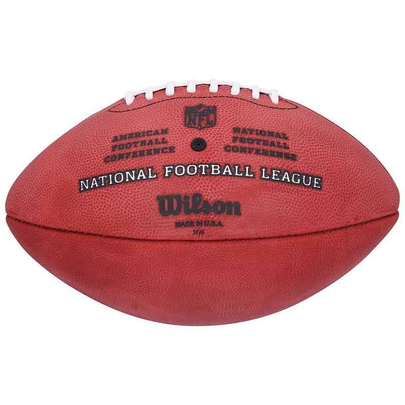 Ballon de football Duke en couleur autographié par Kurt Warner des Rams de St. Louis avec l'inscription « HOF 17 »