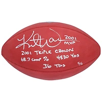 Ballon de football Duke en couleur autographié par Kurt Warner des St. Louis Rams avec plusieurs inscriptions - Édition limitée n° 5/5