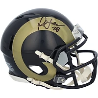 Casque miniature Riddell Speed ​​rétro 1981-99 autographié par Marshall Faulk, des Rams de Saint-Louis