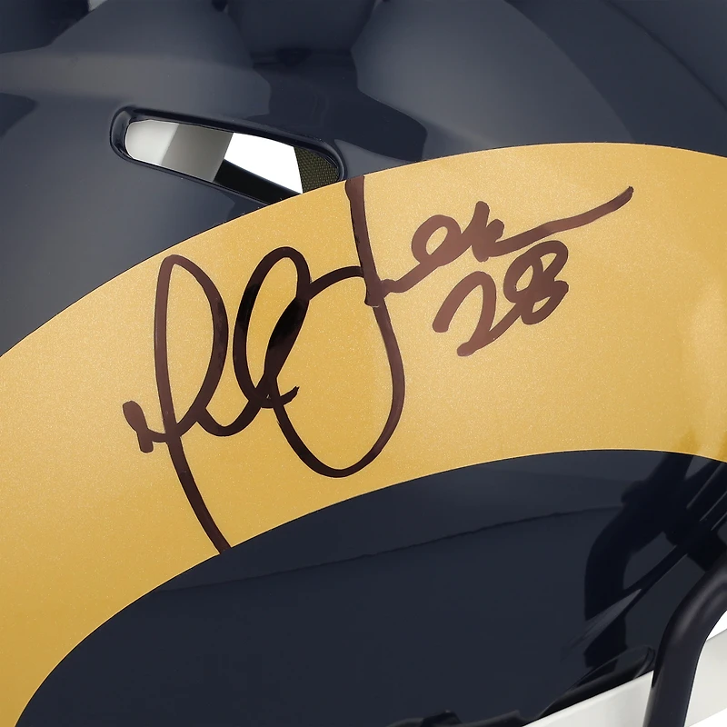 Casque authentique Riddell 2000-16 Throwback Speed autographié par Marshall Faulk des Rams de St. Louis