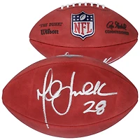 Ballon de football Wilson Duke en couleur autographié par Marshall Faulk des Rams de St. Louis