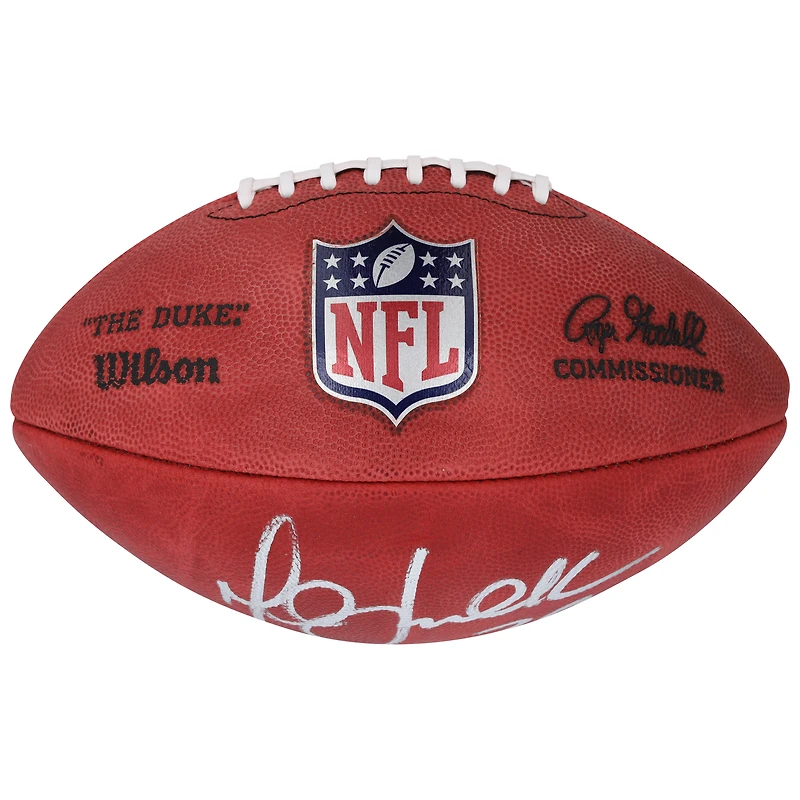 Ballon de football Wilson Duke en couleur autographié par Marshall Faulk des Rams de St. Louis