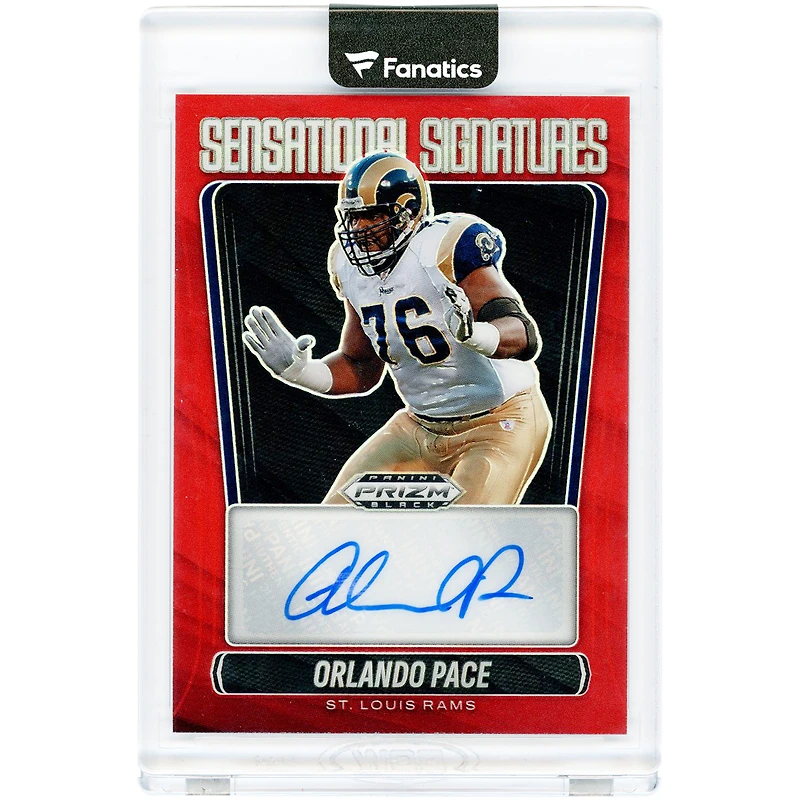 Orlando Pace St. Louis Rams Autographed 2025 Panini Prizm Black Red Prizm Sensational Signatures #SS-OPE #9/99 Card