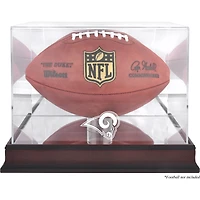 St. Louis Rams Mahogany Football Logo Display Case with Mirror Back