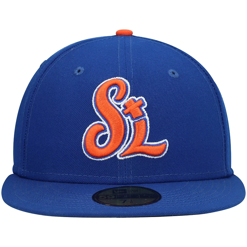 Men's New Era Blue St. Lucie Mets Authentic Collection Team Home 59FIFTY Fitted Hat
