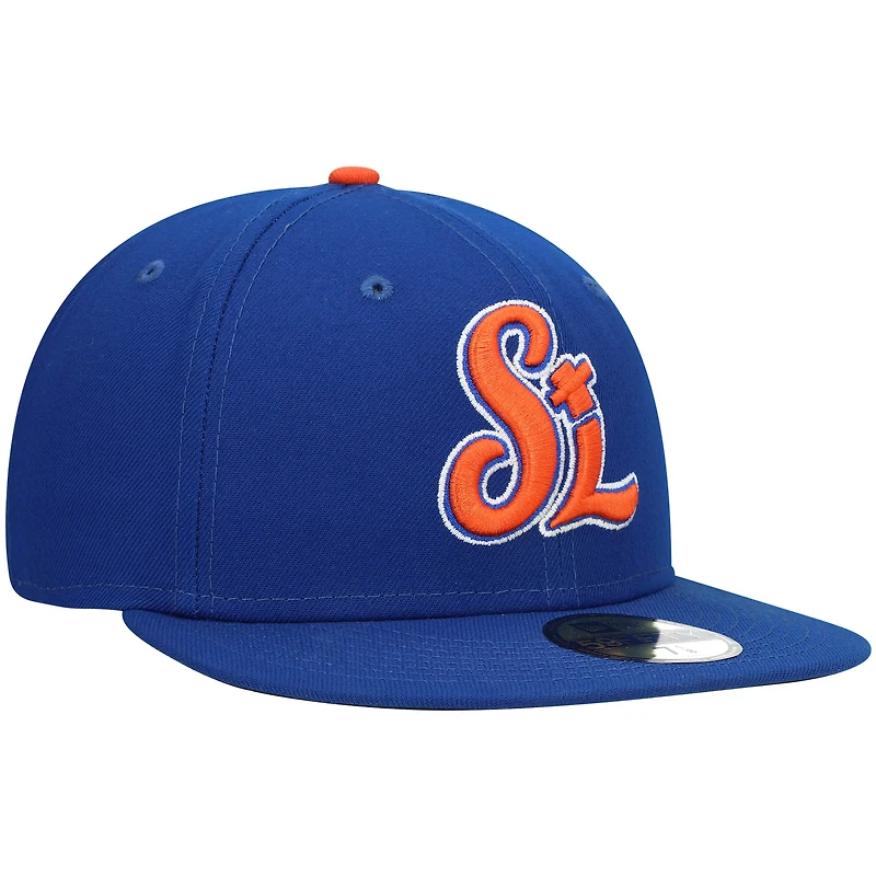 Men's New Era Blue St. Lucie Mets Authentic Collection Team Home 59FIFTY Fitted Hat