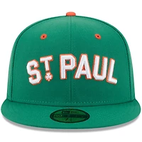 Casquette ajustée 59FIFTY verte New Era pour homme, thème St. Paul Saints