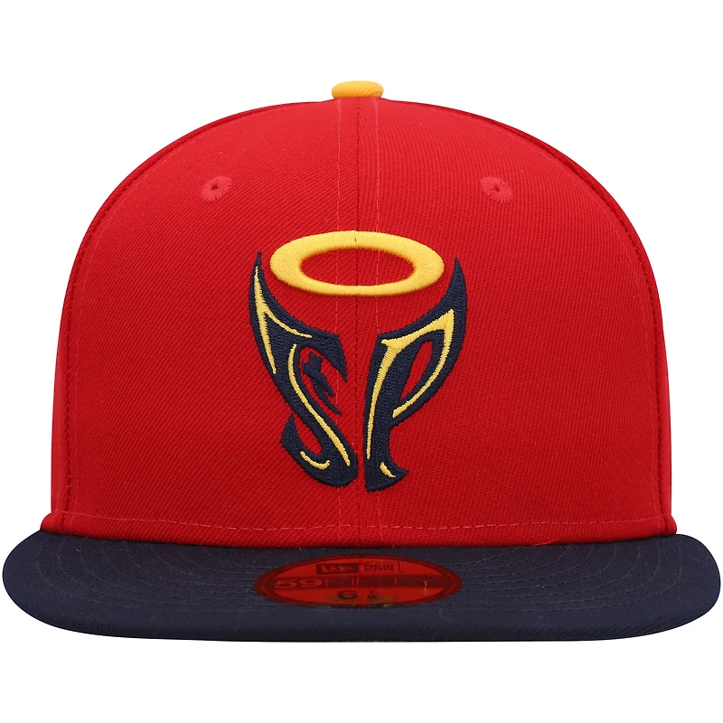 Casquette ajustée 59FIFTY St. Paul Saints Marvel x Minor League New Era rouge/bleu marine pour homme
