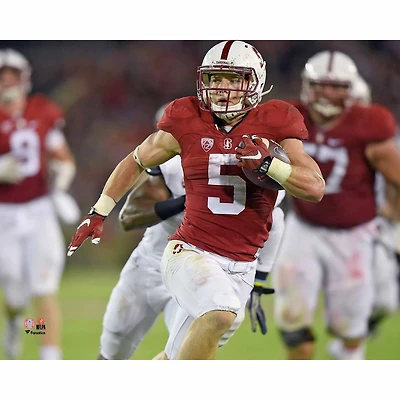 Christian McCaffrey Stanford Cardinal Maillot non signé se précipitant pour une photo de touché