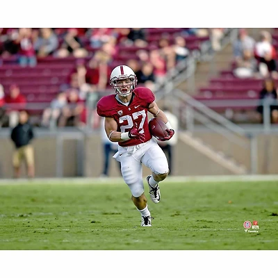 Christian McCaffrey Maillot non signé des Cardinals de Stanford se précipitant pour un touché contre l'Utah