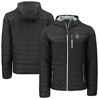 Veste à capuche zippée intégrale Cutter & Buck Stanford Cardinal Rainier Eco PrimaLoft noire pour homme