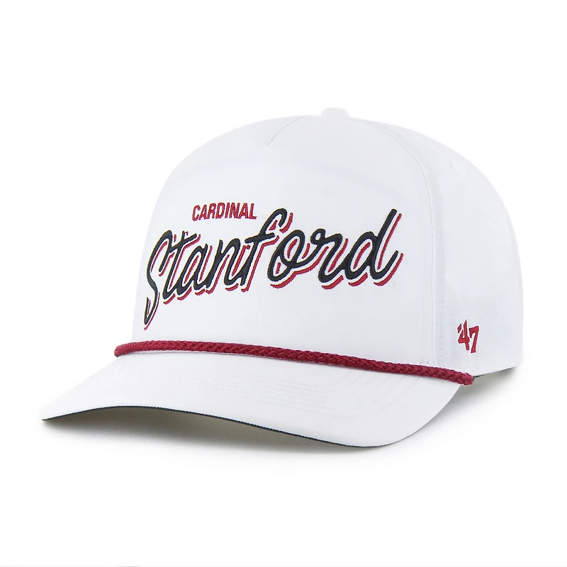 Casquette ajustable Stanford Cardinal Fairway Hitch blanche pour homme, modèle 1947