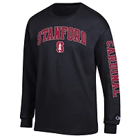 Men's Champion  Black Stanford Cardinal Arch Over Logo 2-Hit Long Sleeve T-Shirt
