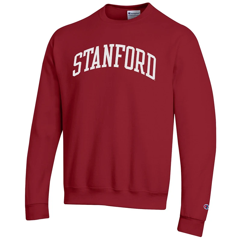 Men's Champion  Heather Gray Stanford Cardinal Basic Arch Fleece Pullover Sweatshirt
