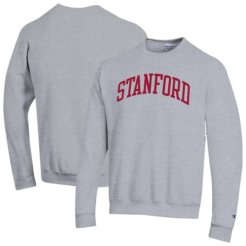 Sweat-shirt en polaire Stanford Cardinal Basic Arch pour homme, gris chiné, Champion
