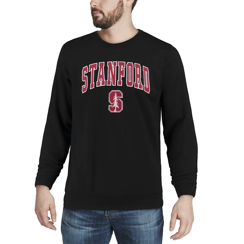 Colosseum Black Stanford Cardinal Arch & Logo Crew Neck Sweat-shirt pour homme