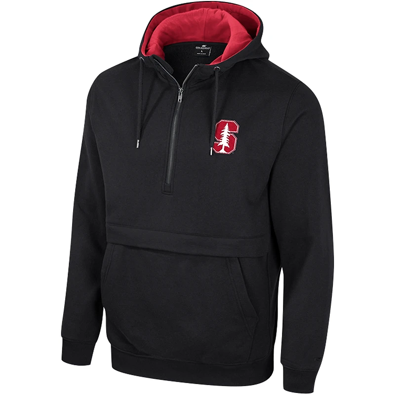 Sweat à capuche demi-zip Colosseum noir Stanford Cardinal pour hommes