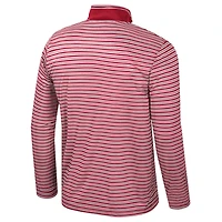 Men's Colosseum Cardinal Stanford Striped Quarter-Zip Top