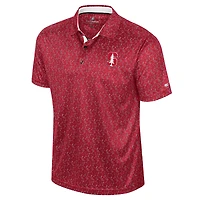 Men's Colosseum Cardinal Stanford Sublimated Golf Polo