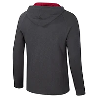 Men's Colosseum  Charcoal Stanford Cardinal Dujour Ralgan Long Sleeve Henley Hoodie T-Shirt