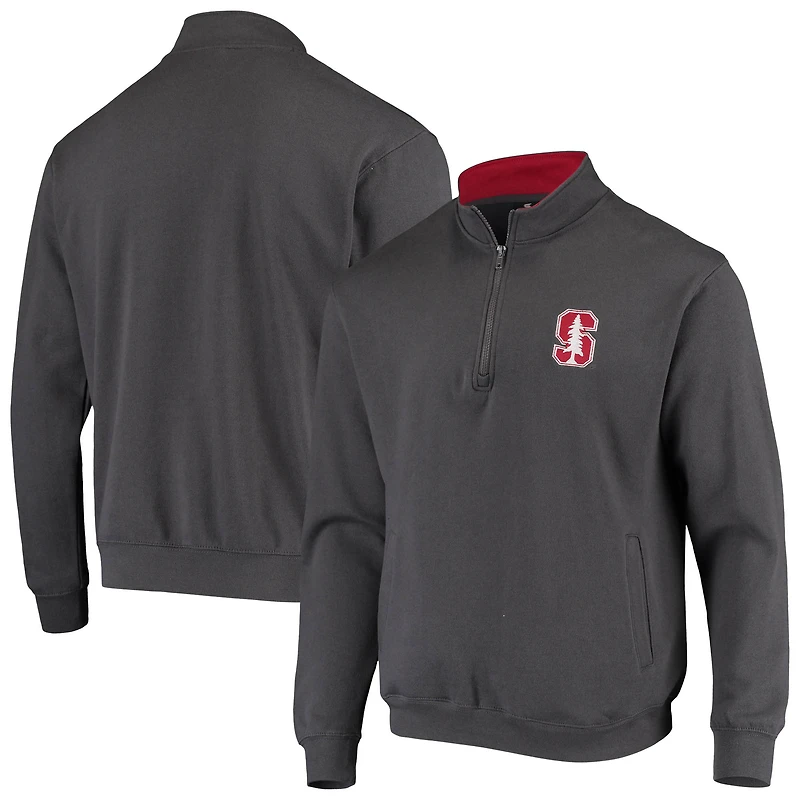 Veste Colosseum Charcoal Stanford Cardinal Tortugas Logo Quarter-Zip pour homme