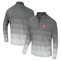 Coupe-vent raglan à glissière quart de tour en maille rayée Stanford Cardinal AI gris Colosseum pour homme