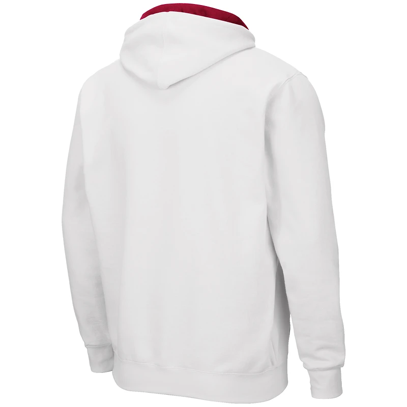 Men's Colosseum White Stanford Cardinal Arch & Logo 3.0 Full-Zip Hoodie