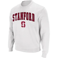 Colosseum White Stanford Cardinal Arch & Logo Sweat-shirt ras du cou pour homme