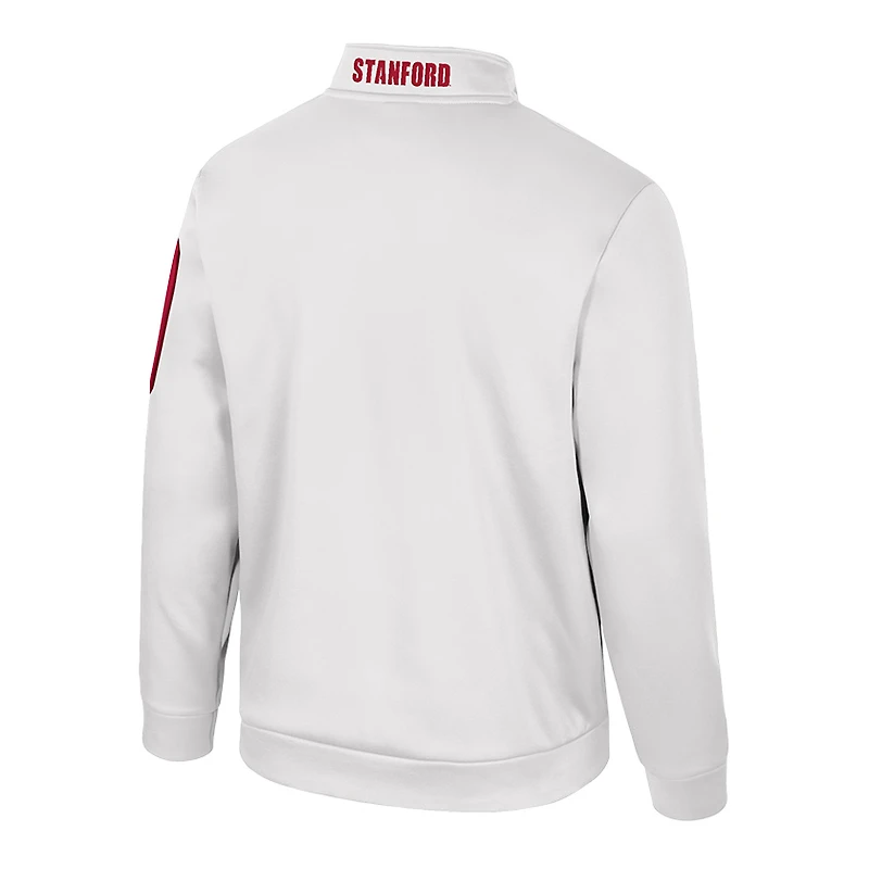 Veste polaire à fermeture éclair quart de tour Stanford Cardinal Mainframe pour homme Colosseum White