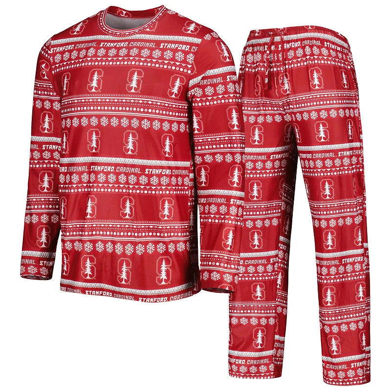 Ensemble de nuit pour homme Concepts Sport Cardinal Stanford Swivel avec haut à manches longues et pantalon