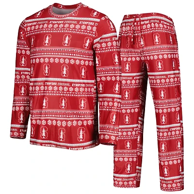 Ensemble de nuit pour homme Concepts Sport Cardinal Stanford Swivel avec haut à manches longues et pantalon