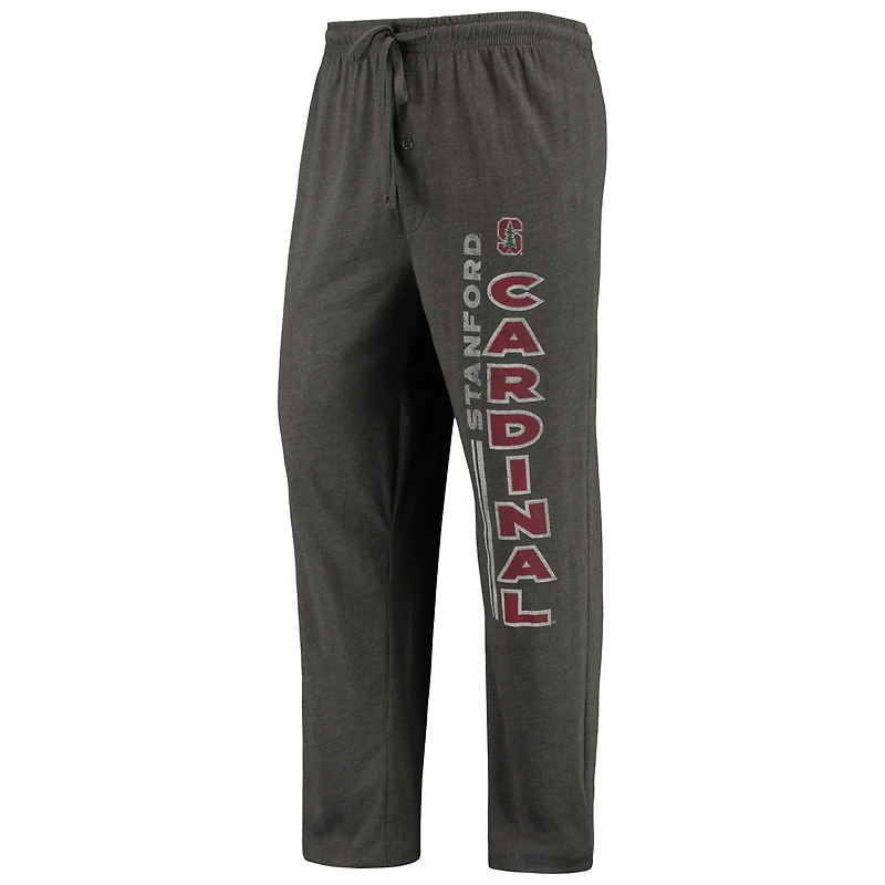 Ensemble de nuit pour homme Concepts Sport Heathered Charcoal/Cardinal Stanford Cardinal Meter Top et pantalon